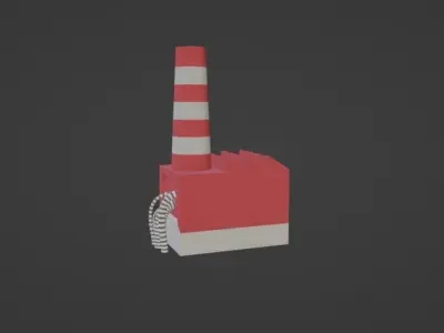 Low-poly factory - cartoon-ish Free low-poly 3D model