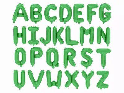 Balloon Alphabet Green 3D model