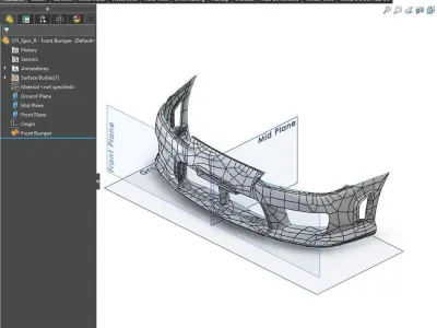 S15 Spec R Front Bumper Exterior Surface - 3D Laser-Scanned 3D model