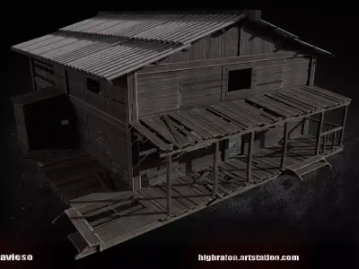 forest house modular Low-poly 3D model