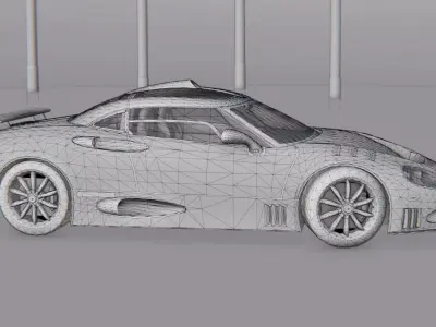 Spyker C8 Laviolette Low-poly 3D model