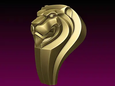 Lion Head Stylized 3D print model