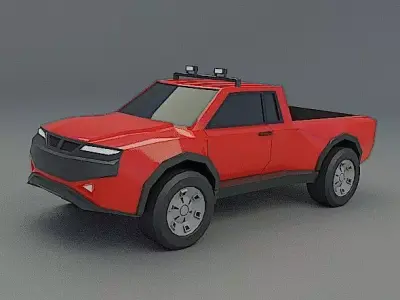Generic lowpoly pickup truck Low-poly 3D model