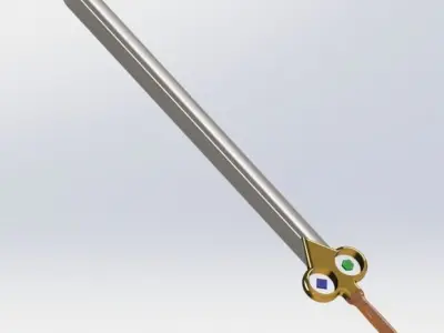 Fantasy Gemblade Sword - 3D Printable Model - STL OBJ GLB BLEND Free 3D model
