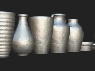 Clay Pots 01 Low-poly 3D model