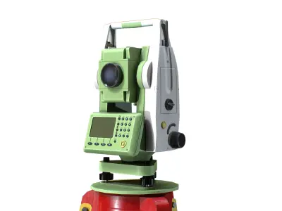 Total Station Survey Instrument Low-poly 3D model