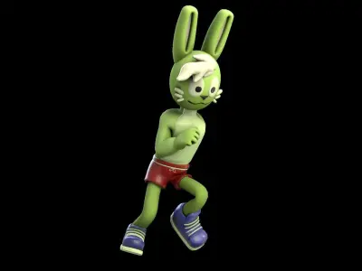Cartoon Character Hare Low-poly 3D model
