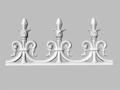 Roof ornement friezes tulip pattern HD model for CNC or Printer 3D print model