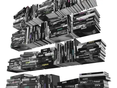 Books 150 pieces 3-4-3 Low-poly 3D model