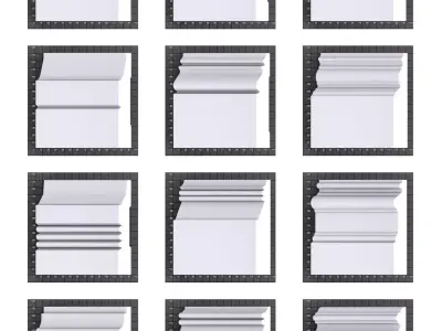 Architectural moldings - Baseboards-A 3 3D model