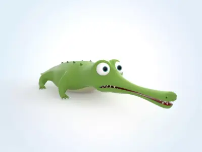 Gharial Crocodile 3D model