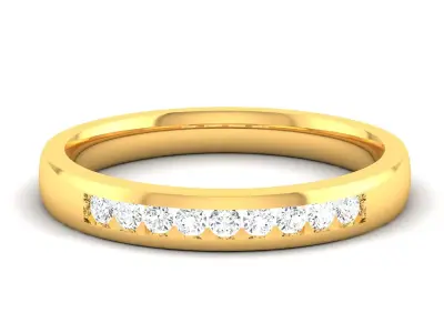 Band 3dm Render Details gold diamond wedding 3D print model