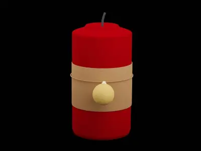 Christmas Candle Low-poly 3D model