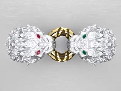   ring couple Kind Lions 3D print model