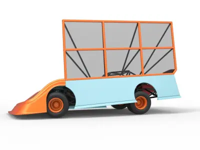 Super Dirt Late model with side wing while turning Scale 1 to 25 3D print model