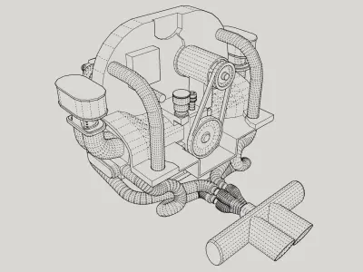 Printable VW engine 3D print model