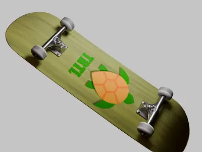 Skateboard - Turtle Deck Design 3D model