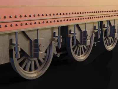 Tender GWR 4900 Olton Hall Hogwarts Express Low-poly 3D model
