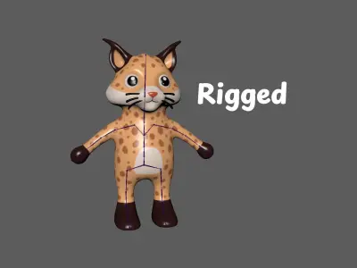 High-Quality 3D Cute Lynx - Animated for Games Low-poly 3D model