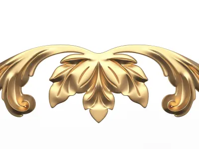 Carved Plaster Molding Decoration 02 Low-poly 3D model