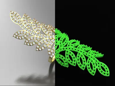 Leafy Luxury ring 3D print model