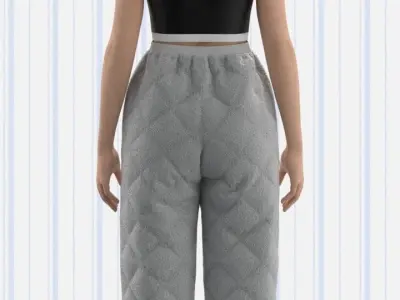 Racerback top and quilted trouser Low-poly 3D model