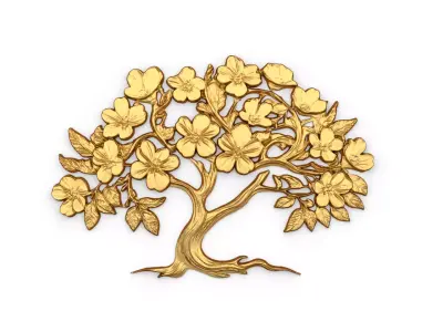 mural tree decor set ornament 03 3D model