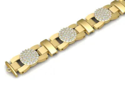 Luxury Pave Round Link Bracelet for Women  2554 3D print model