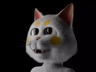 Cartoon Cartoony Kitty cat  3D model