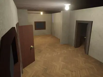 Small 1-Storey Single Floor Suburban Cabin Low-poly 3D model