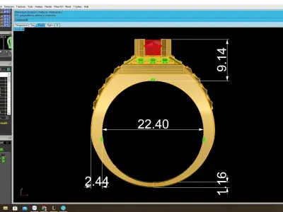 Luxury Square Gemstone Men Ring 3D Model for Jewelry 4054 3D print model