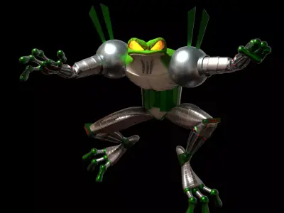 Cybernetic Frog - low poly 3D model