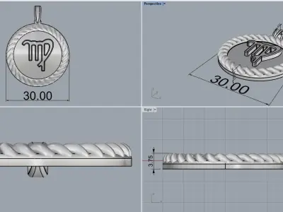 Zodiac sign virgo model 855 3D print model