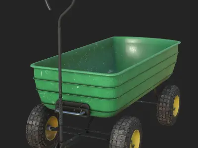 Garden Cart Low-poly 3D model
