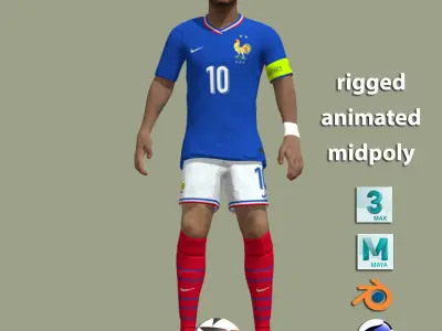 Mbappe France Euro 2024 3D model