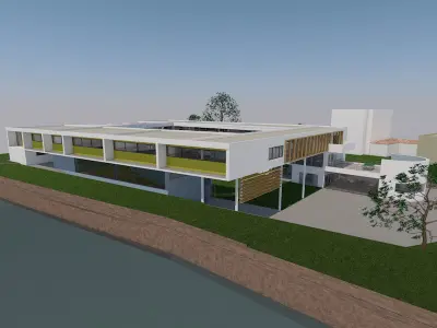 PUBLIC ELEMENTARY SCHOOL for Archicad with plans obj and fbx 3D model