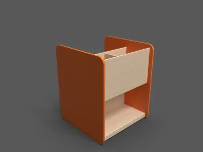 MaxiBacUp With Bench Orange Low-poly 3D model