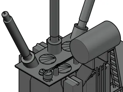 Power Transformer 3D with stairs 3D print model