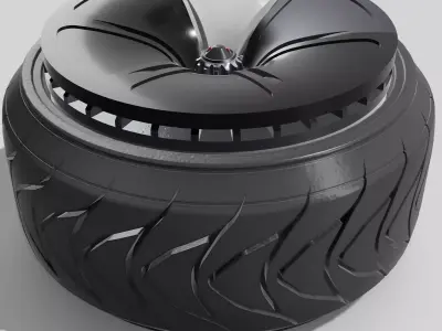 20inch HEX FANs Concave Wheel w Tires 3D print model