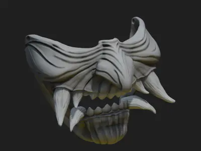 Oni Mask 7 Half Face 2nd 3D print model