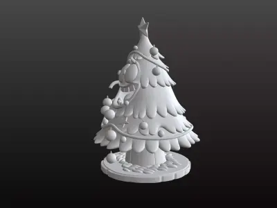 Christmas Tree Cartoon Playful Festive STL Model 3D print model