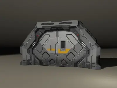 SciFi 3D door Low-poly 3D model