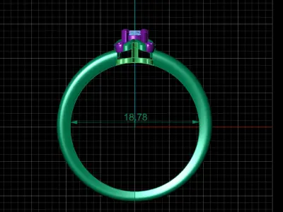 STL 3DM Print Ready Women Diamond Ring Lightweight Printable  3D print model 100