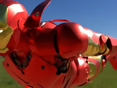 Ironman flying with high quality 3D model