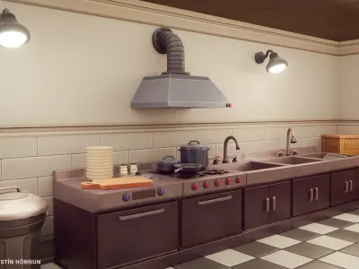Stylized Kitchen Pack - Game-Ready 3D Assets Low-poly 3D model