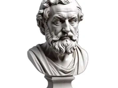 Ancient Greek Philosopher Marble Bust Low-poly 3D model