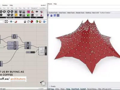 Kangaroo Parametric Tensile Structure Design Grasshopper Rhino 3D model