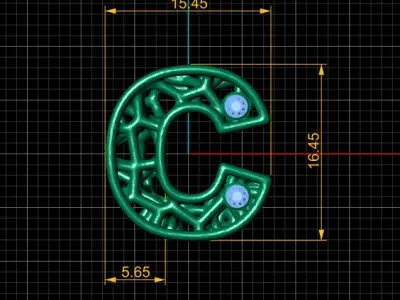 SIMPLE ALPHABET PENDANT 3D PRINTABLE MODEL  3D print model