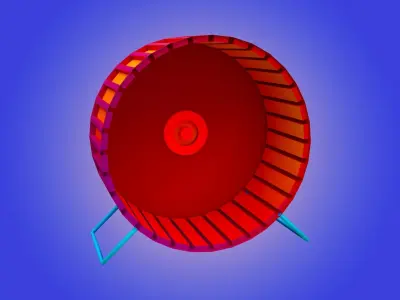 Hamster wheels 6 different shapes  Low-poly 3D model