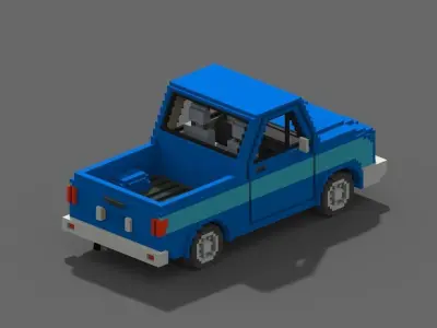 Voxel Pickup Low-poly 3D model